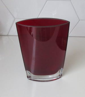 Krosno - Dieprode ovale kristallen vaas kopen? Bied vanaf 32!