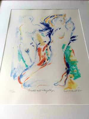 Paul de Lussanet - zeefdruk Naakt met vleugeltjes verkocht voor € 90!