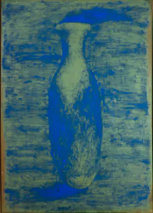 Sepp Schueler - Acryl op doek, Zonder titel I (Stilleven met fles) - Ingelijst kopen? Bied vanaf 100!