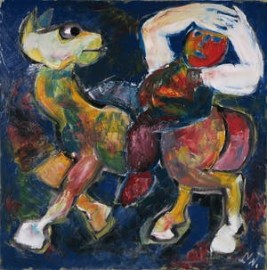 Martin van Wordragen - Olieverf op doek, Het genieten - Ingelijst (Groot) kopen? Bied vanaf 350!