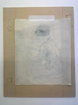 Leo Gestel - De vrouw van de kunstenaar aan het tekenen - met atelierstempel kopen? Bied vanaf 240!