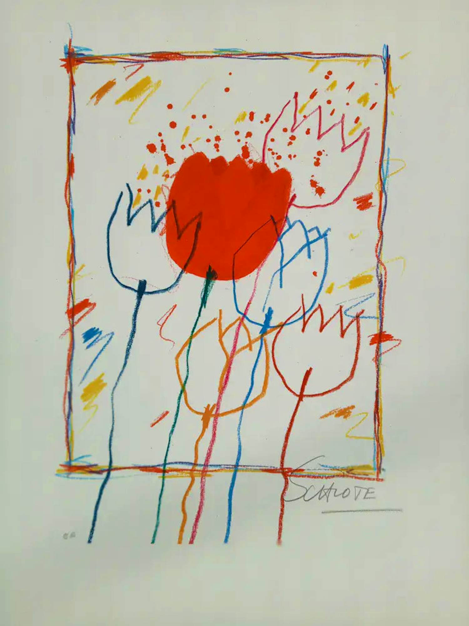 Wilhelm Schlote - Kleurenzeefdruk TULPEN in PASTEL kopen? Bied vanaf 35!