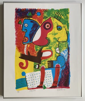 Clemens Briels - Kleurenzeefdruk | 'Zonder titel' | 1995 (INGELIJST) kopen? Bied vanaf 100!