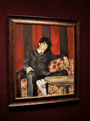 AcheterNiet of onleesbaar gesigneerd - Groot Duits? expressionistisch schilderij "man op bank" gesigneerd? Enchérissez de 1!