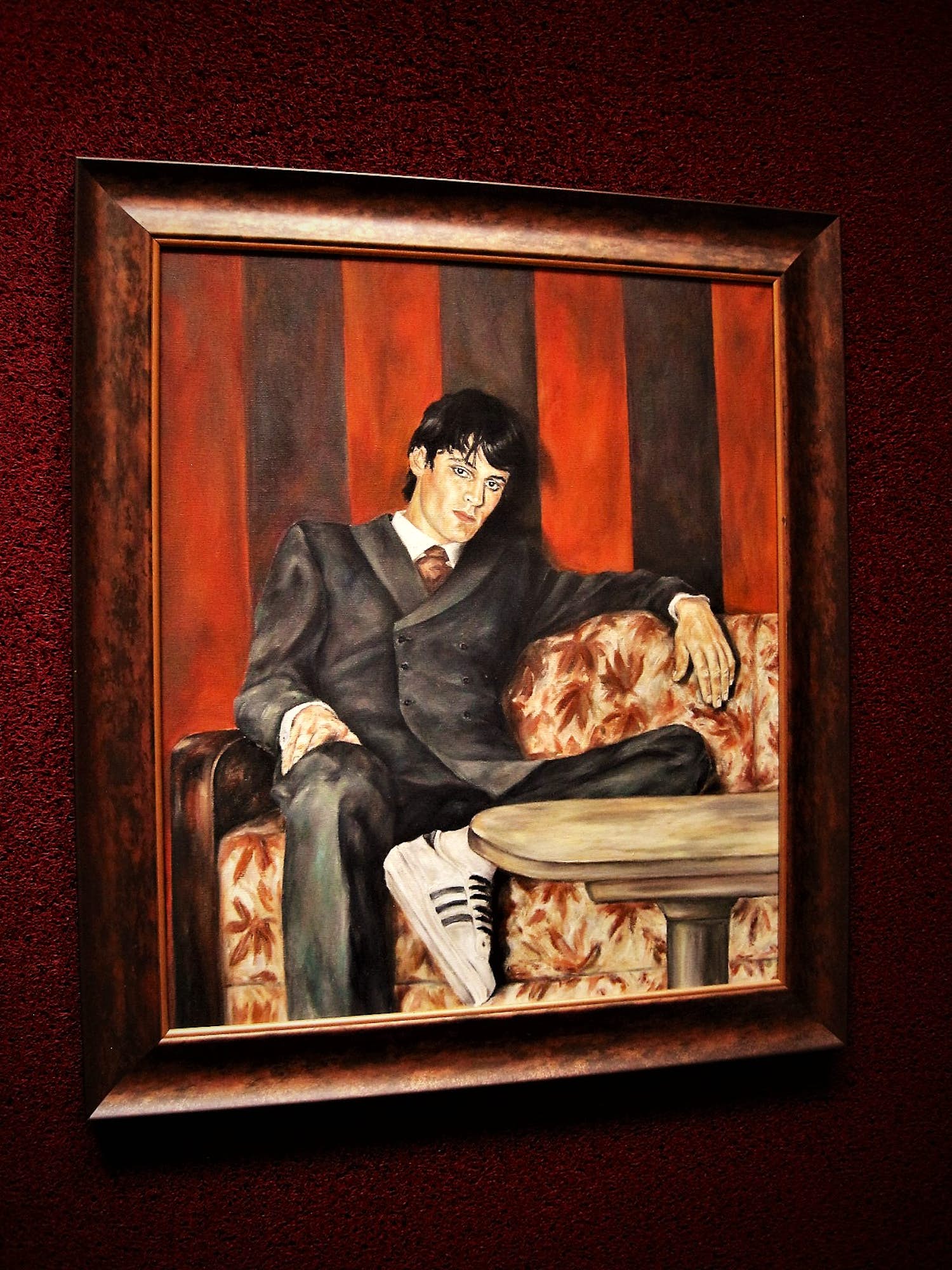 Niet of onleesbaar gesigneerd - Groot Duits? expressionistisch schilderij "man op bank" gesigneerd kopen? Bied vanaf 1!