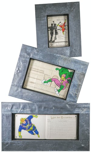 Jan Bollaert - Acryl op papier, Super Trio - Ingelijst (Groot) kopen? Bied vanaf 50!