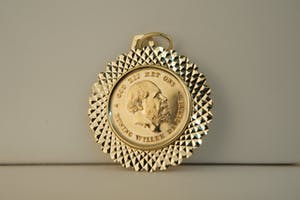 1619 - Geel gouden munthanger kopen? Bied vanaf 350!