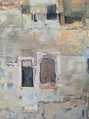 Jan Miechels - (1916-1996) Huizen/muur, uniek werk kopen? Bied vanaf 65!