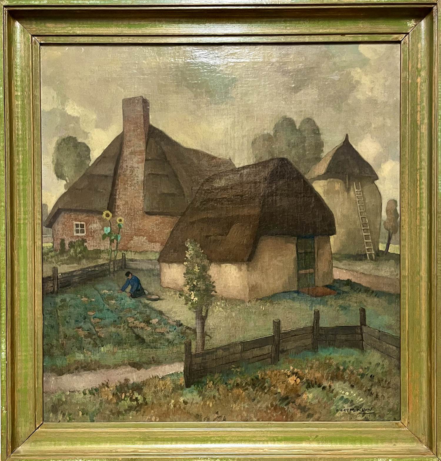 Willem Klijn - Boerderij met zonnebloem verkocht voor € 150!