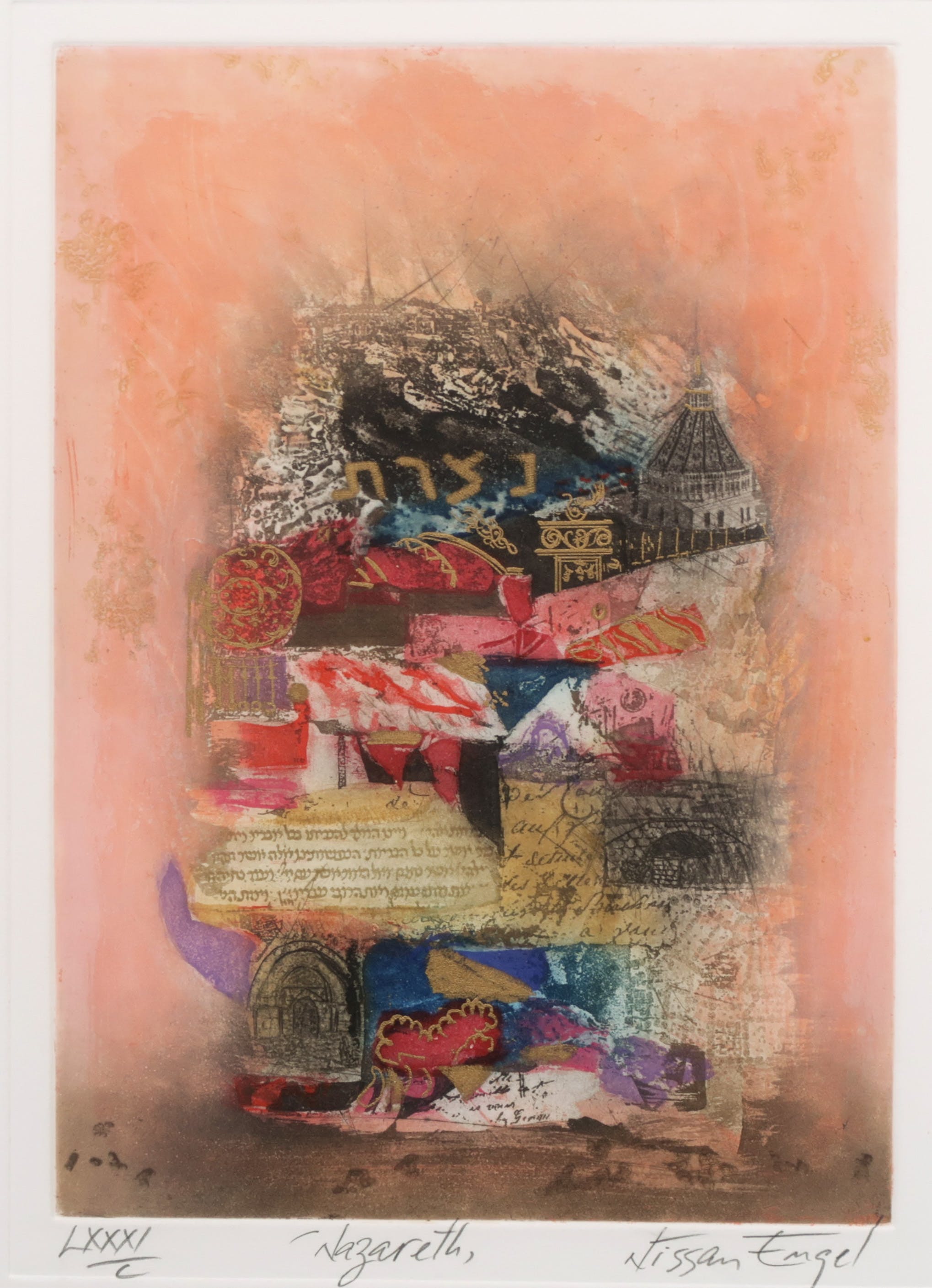 Nissan Engel - Ets en aquatint, Nazareth - Ingelijst kopen? Bied vanaf 35!