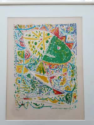 Egill Jacobsen - Compositie met gezicht verkocht voor € 200!