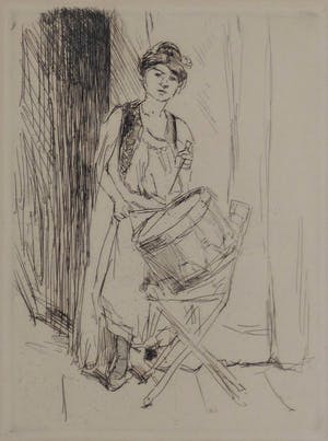 Isaac Israels - De trommelaarster (uit 1910-1920) kopen? Bied vanaf 475!