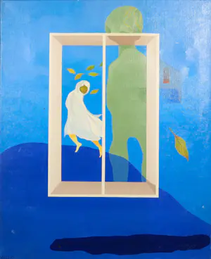 Piet de Walle - Olieverf op doek, Raamvertelling - Ingelijst kopen? Bied vanaf 1!