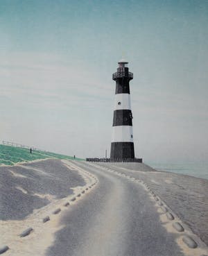 Frans Room - Vuurtoren Breskens - kleurzeefdruk oplage 125 kopen? Bied vanaf 55!