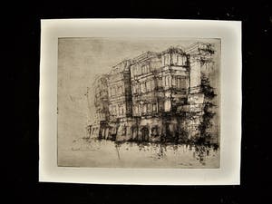 Dirkje Kuik - Bijzonder grote Ets "Utrecht hamburgerbrug en Nieuwe gracht" gesigneerd kopen? Bied vanaf 52!