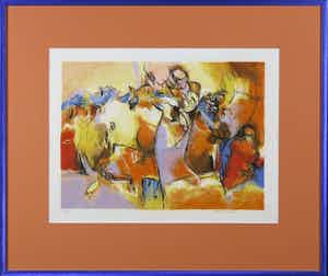 Arthur Bernard - Zeefdruk, Zonder titel - Ingelijst verkocht voor € 35!