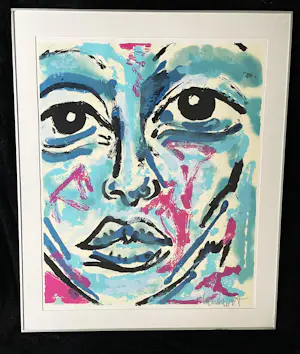 Peter Klashorst - Blue Face kopen? Bied vanaf 140!