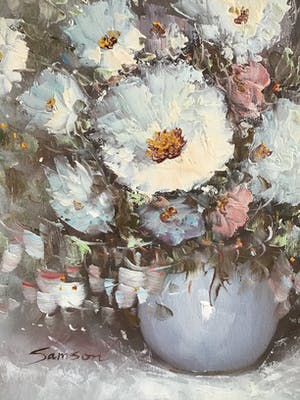 Eddy Samson - Pot met bloemen. kopen? Bied vanaf 1!