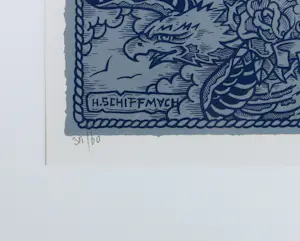 Henk Schiffmacher - Zeefdruk op papier, Homeward (zilver) - Ingelijst kopen? Bied vanaf 100!