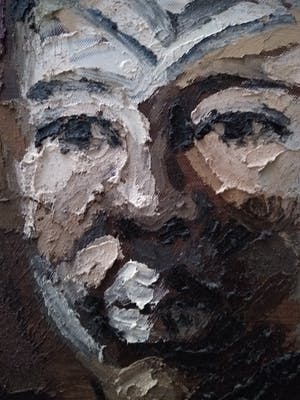 Niet of onleesbaar gesigneerd - Twee moderne Afrikaanse portretten kopen? Bied vanaf 1!