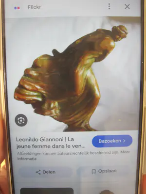 Leonildo Giannoni Chapelier - Jeune femme dans le vent. kopen? Bied vanaf 50!