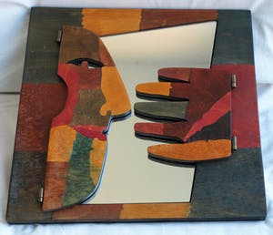 Niet of onleesbaar gesigneerd - Design , Spiegel van hout – gesigneerd - 1996 kopen? Bied vanaf 1!