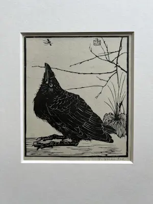 Jan Mankes - Originele Heliogravure Kleine Kraai omhoog kijkend naar Mugje 1923 kopen? Bied vanaf 165!