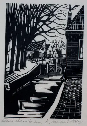 Andre van der Vossen - Houtsnede: Sluis Monnikendam - 1928 kopen? Bied vanaf 45!