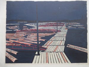 Toon Wegner - Houthaven Finland - Kleurenhoutsnede kopen? Bied vanaf 45!