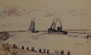 Willem Jans Dijk - Willem Jans Dijk - aquarel: Stanfriesboot kopen? Bied vanaf 75!