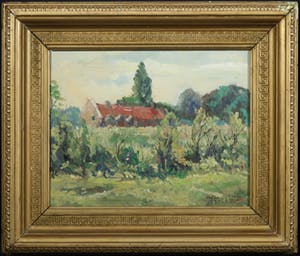 Job Frese - Olieverf op paneel, Landschap - Ingelijst kopen? Bied vanaf 70!