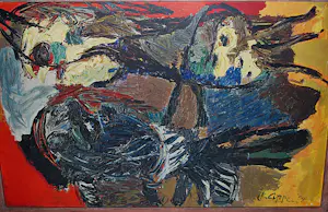 Karel Appel - Twee vogels - antiquarische druk uit de jaren 50 - mooi ingelijst kopen? Bied vanaf 160!