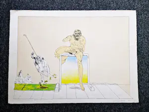 Pat Andrea - grote -1970- kleuren-lithografie "zomeravondtraining" potloodgesigneerd kopen? Bied vanaf 30!