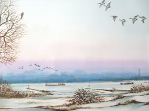 Ari Stolk - Patrijzen en eenden in winterlandschap kopen? Bied vanaf 159!