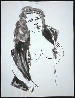 Joe Wols - Aquarel op papier, Naakte vrouw kopen? Bied vanaf 1!