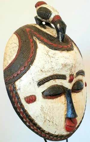 Luba - 191002 - Tribal used African mask from the Luba - Congo. verkocht voor € 65!