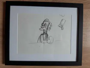 Matt Groening - originele productietekening The Simpsons Lenny, ingelijst + Certificaat kopen? Bied vanaf 75!