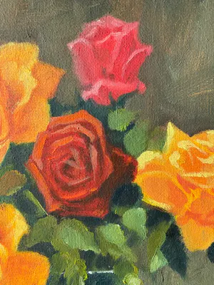 Niet of onleesbaar gesigneerd - vaas met rozen kopen? Bied vanaf 1!