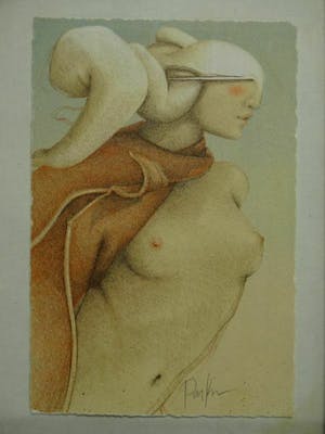 Michael Parkes - "Amazonian princess"- litho - handgesigneerd - 1983 - ingelijst kopen? Bied vanaf 125!
