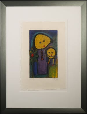 Giovanni Vetere - Zeefdruk op geschept papier, Broer & Zus - Ingelijst kopen? Bied vanaf 40!