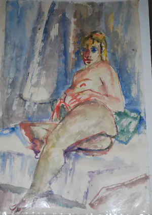 Rob Aussen - collectie van 9 grote aquarellen naakte vrouwen kopen? Bied vanaf 250!