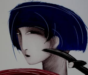 Dana Andreev - Kleurenets: A Girl with a Bird - 1999 kopen? Bied vanaf 125!