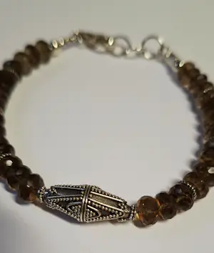 Nieuwe zilveren Armband met facet geslepen rookkwarts kopen? Bied vanaf 75!