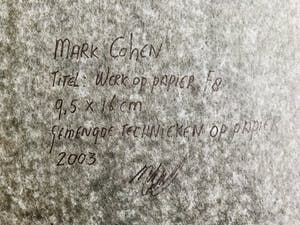 Mark Cohen - Werk op papier F8 kopen? Bied vanaf 15!