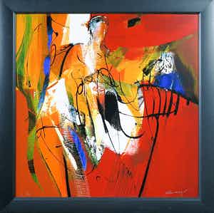 Peter Meijer - Zeefdruk op paneel, Zonder titel I - Ingelijst verkocht voor € 70!