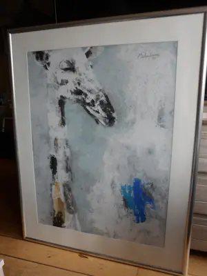 Nico Molenkamp - Zeefdruk: Giraffe mooi groot werk. kopen? Bied vanaf 275!