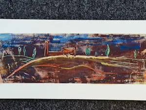 Jasper Krabbé - gemengde techniek (pastel, aquarel) op papier "nachtlandschap" gesigneerd kopen? Bied vanaf 130!