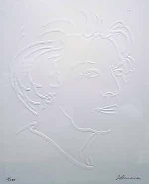 Jeroen Henneman - Beatrix, reliëfdruk (mooi ingelijst) verkocht voor € 250!