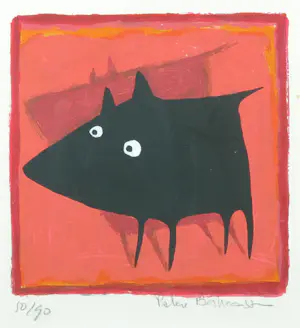 Peter Bastiaanssen - Zeefdruk, Tweeluik zonder titel - Ingelijst kopen? Bied vanaf 70!