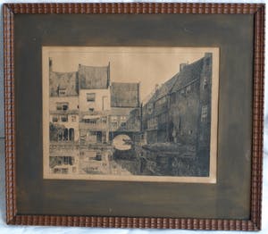 Niet of onleesbaar gesigneerd - Pentekening , “Achtergevels bocht te Enkhuizen” kopen? Bied vanaf 10!